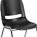 Flash Furniture HERCULES Series 440 lb. Capacity Kid's Black Ergonomic Shell Stack Chair with Chrome Frame and 14