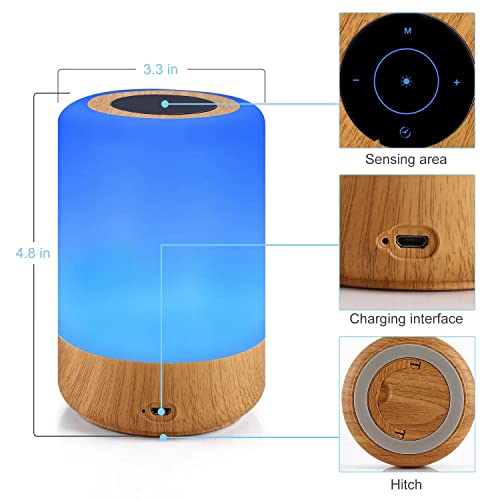 Hotsan Night Light Lamp, Touch Lamps For Bedrooms, Portable Table Bedside Lamps For Kids Room, Bedside Touch Sensor Lamp, Rgb Color Changing Night Light #TOP6