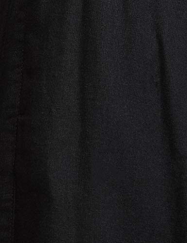 Image of Marks & Spencer Womens Linen Mix Plain Regular Fit Trouser (XS) Black