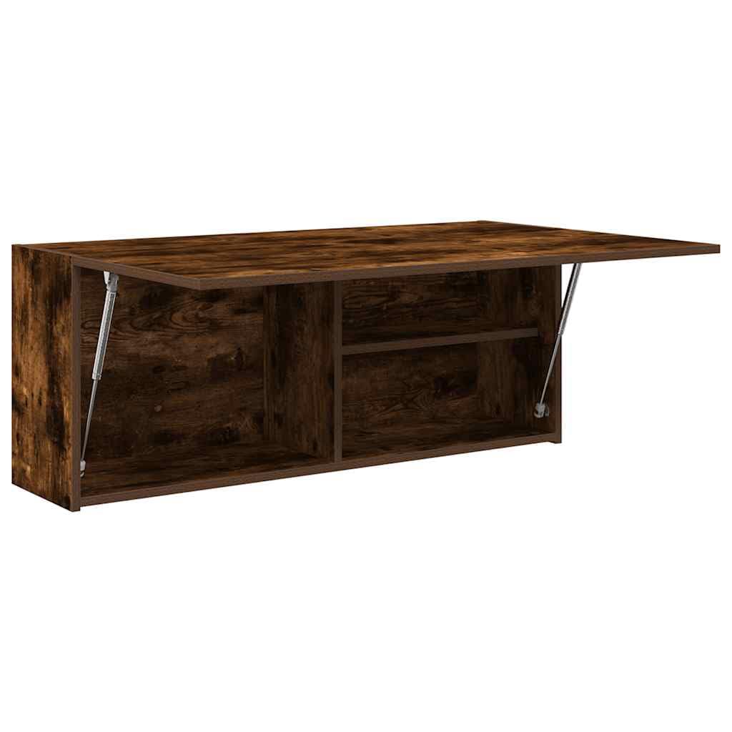 Floating Wall Cabinet, Modern Wood-Grain Wall-Mounted Storage Unit, Hanging Shelf Cabinet for Bathroom, Kitchen and Living Room (100 x 25 x 40 cm)