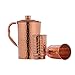 HealthGoodsIn - Pure Copper Hammered Water Jug with 2 Hammered Copper Tumblers | Copper Pitcher and Tumblers for Ayurveda Health Benefits