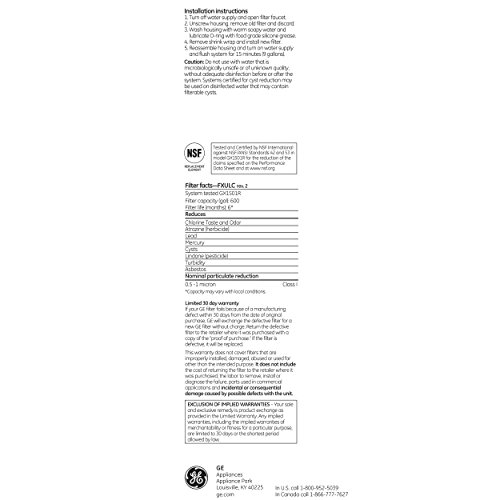 Ge Fxulc Drinking Water System Replacement Filter White, 9.00 X 2.00 X 2.00 Inches #TOP5