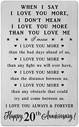 20th Anniversary Card Gifts for Him, 20 Year Anniversary Romantic Wallet Card Gifts for Couple Wife