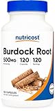 Nutricost Burdock Root 500mg, 120 Capsules - Gluten Free, Non-GMO, Vegetarian Friendly