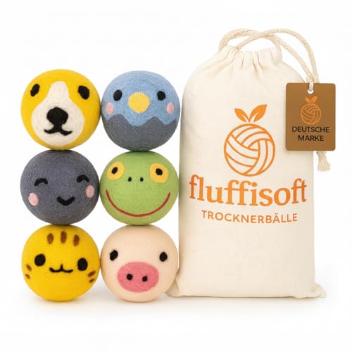 fluffisoft Trocknerbälle 6 Stück | 100{e93859d8b4c75ba4072fffc8e00cbc0fa195a80c22d5c86371367e75fef22ab2} neuseeländische Schafwolle| Ø 7cm| Energie sparen, Trocknerball für Wäschetrockner, Trocknerbälle für Daunenjacken, weiche Wäsche-mit Stoffbeutel fluffisoft Trocknerbälle 6 Stück | 100{e93859d8b4c75ba4072fffc8e00cbc0fa195a80c22d5c86371367e75fef22ab2} neuseeländische Schafwolle| Ø 7cm| Energie sparen, Trocknerball für Wäschetrockner, Trocknerbälle für Daunenjacken, weiche Wäsche-mit Stoffbeutel