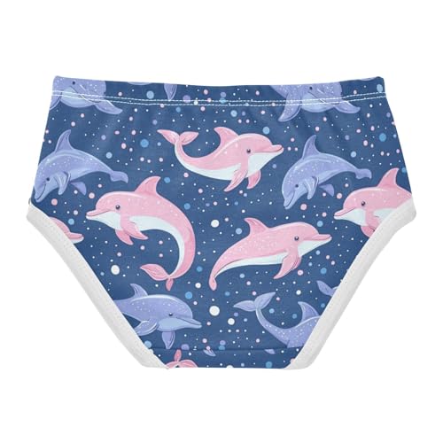 ZZKKO Cute Dolphin Pink Purple Girls Underwear Toddler Panties for Girls Comfort Brief Size 2T-8Y2