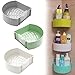 3 Pcs Estanteria BañO Pared, Estanteria Autoadhesivo, Cesta De Ducha, Estanteria Ducha Rinconera para Poner Champú, CosméTico, Jabón, Maquinilla de afeitar y Limpiador Facial(Verde, Gris, Blanco)
