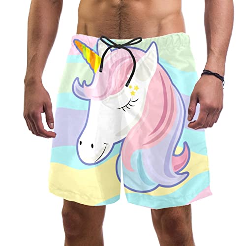Maillots de bain pour hommes licorne animale short de plage respirant été