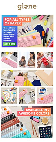 Glone 12 Inch Paper Trimmer, A4 Size Paper Cutter With Automatic Security Safeguard For Coupon, Craft Paper And Photos (Pink) #TOP6