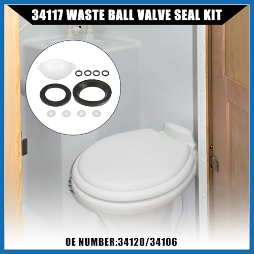 Image of No.34120 Waste Ball Valve Seal Kit for Style II, Style Lite, Style Plus RV Toilet /Leak-Resistant RV Toilet Water Valve Module Assembly / 1Set Item Replacement