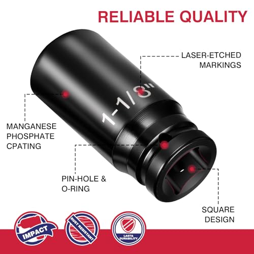 Image of 3 /4 inch Drive 21Pc 6-Point SAE Deep Impact Socket Set 3 /4 inch-2 inch, Cr-Mo Steel w /Ratchet, Extension & Adapters
