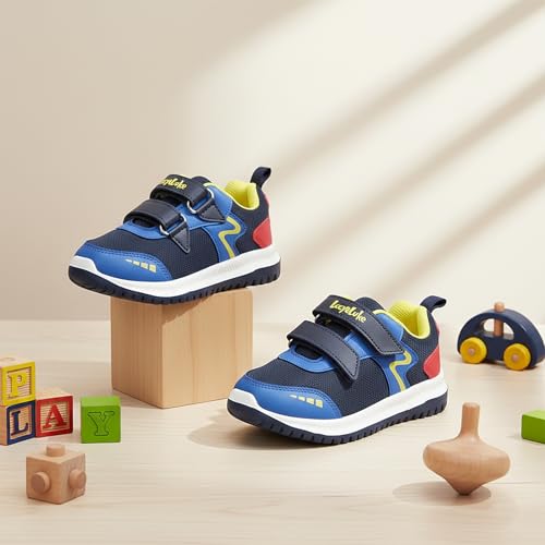 Image of Liberty Lucy & Luke JAMIE-K2E Casual Shoes for Kids - Black & Navy Blue Slip-On Sneakers for Boys & Girls | Memory Foam Insole, Lightweight Everyday Shoes for School, Play & Family Outings