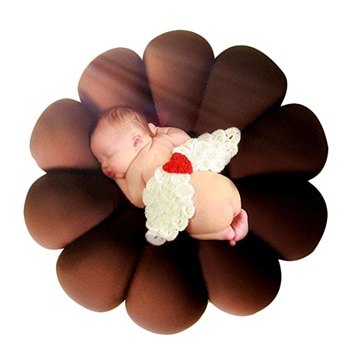 Round Donut Cushion Studio Recién Nacido Bebé Fotografía Basket Prop,Brown,60X60cm