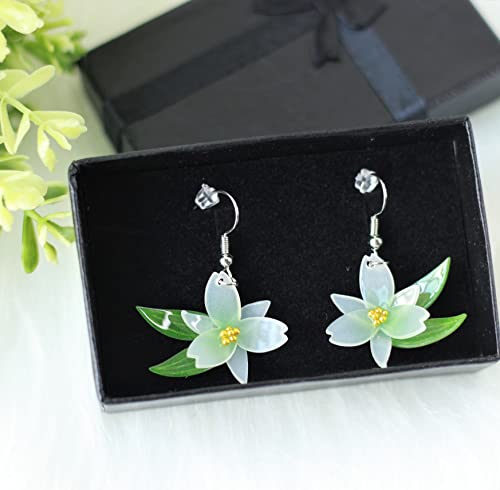 Genshin Impact Earrings Venti's Cecilia Flower Dangle Earrings Cosplay Accessories Collectable Gift For Genshin Gamer & Anime Fans, Simple White Flower Jewelry For Women Girls. #TOP4