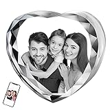 amlion cristallo personalizzato con foto,cuore in vetro 3d da con incisione, regalo luce di cristallo donna