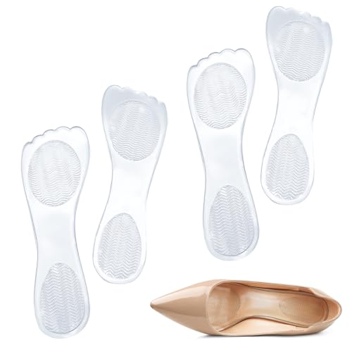 Image of 2 Pairs Gel Insoles for Women, 3 /4 Comfort Insoles Shoe Pads Invisible, Non-Slip and Self-Adhesive Cushion Insoles for Pump Heels Shoes Sandals Flats