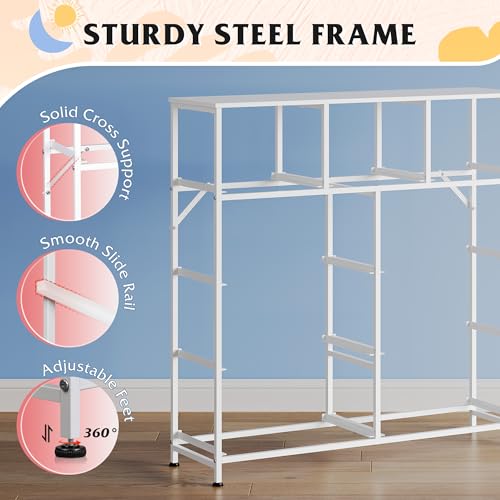 Image of WLIVE 9 Drawer Dresser, Fabric Storage Tower for Bedroom, Hallway, Closet, Tall Chest Organizer Unit for Bedroom with Fabric Bins, Steel Frame, Wood Top, Easy Pull Handle, A-Pink