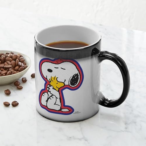 Taza mágica de cerámica con diseño Snoopy y Woodstock 11 oz miniatura 6