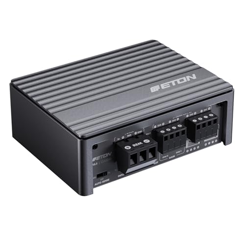 ETON PA 4 – ultra kompakter 4 Kanal Verstärker, leistungsstarke digitale Micro Endstufe für Autos und Reisemobile, Class D Amp mit 2 x 45 + 2 x 80 Watt