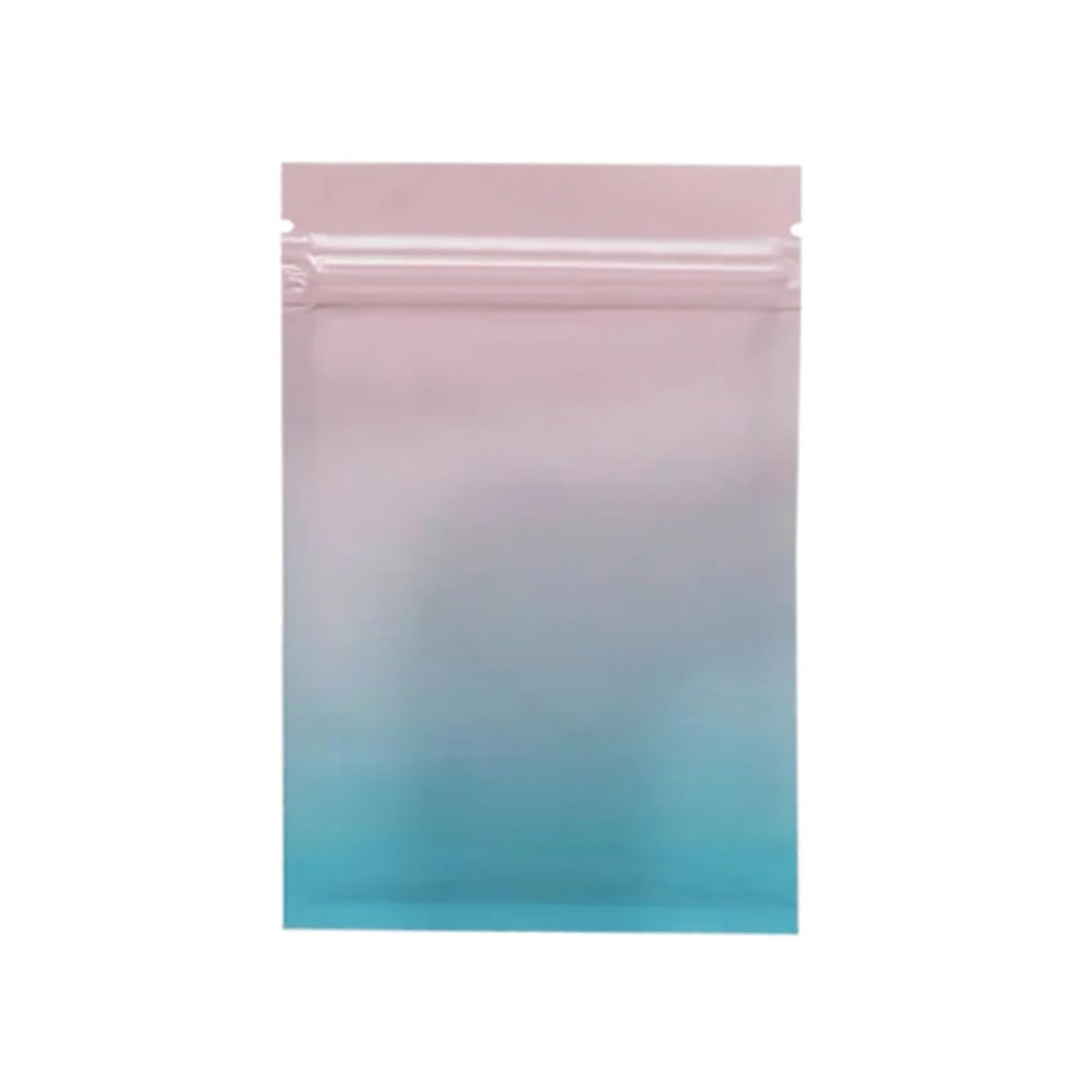 zip lock bags, 100Pcs Aluminum Foil Mylar Bags Heat Seal Zipper Lock Flat Pouches with Tear Notch(Glossy Pink Blue,10x15cm)