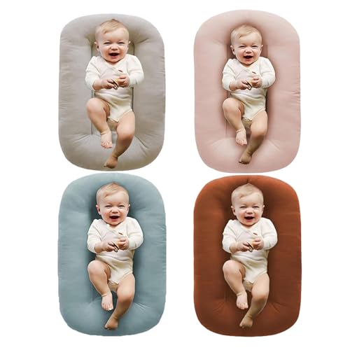 Baby Lounger, Baby Lounger Nest for Newborn, Bionic Design Baby Lounger, Soft Organic Cotton Breathable Lounger (Grey)