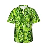 Camisas Hawaianas de Lechuga Romana Fresca para Hombres, Camisas de Verano de Manga Corta con Botones de Ajuste Relajado