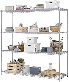 Racking Solutions Heavy Duty Chrome Wire *1838mm H x 1822mm W x 609mm D* 4 Tier Shelving unit - Commercial Quality – 240kg UDL* - Free Next Working Day Delivery**