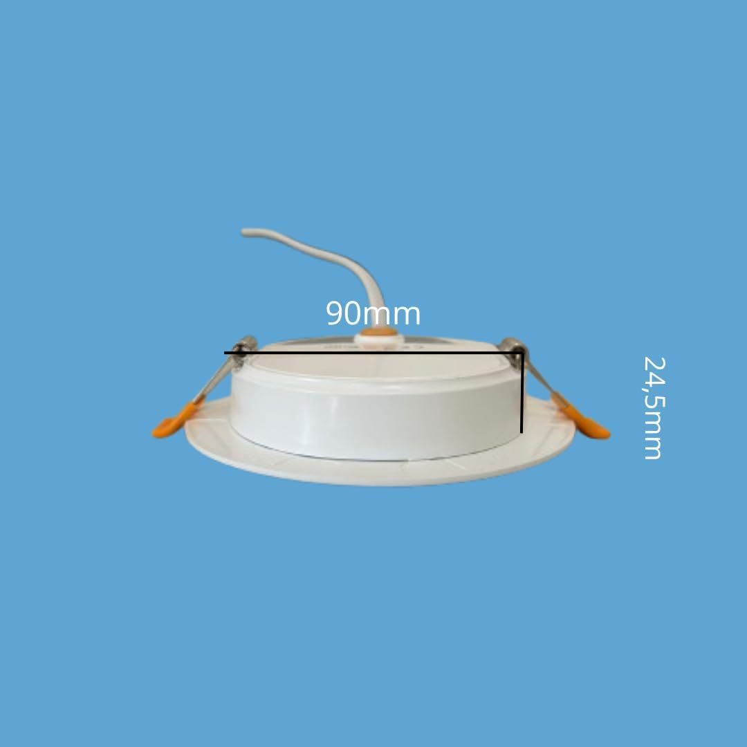 X12 Faretto LED da Incasso 9W 900LM, Luce Calda 3000K, Ø90mm Ultra Sottile, Angolo 120°, 220-240V, Faretti LED Recessed Light, Certificato CE RoHS, Illuminazione per Soffitto Bagno Cucina Corridoio
