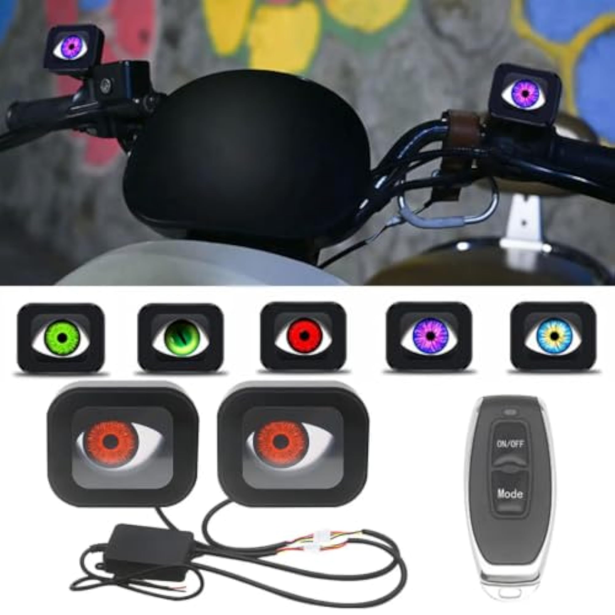 Devil Eye LED Fog Light with Remote for Bike & Car, 2 Pack