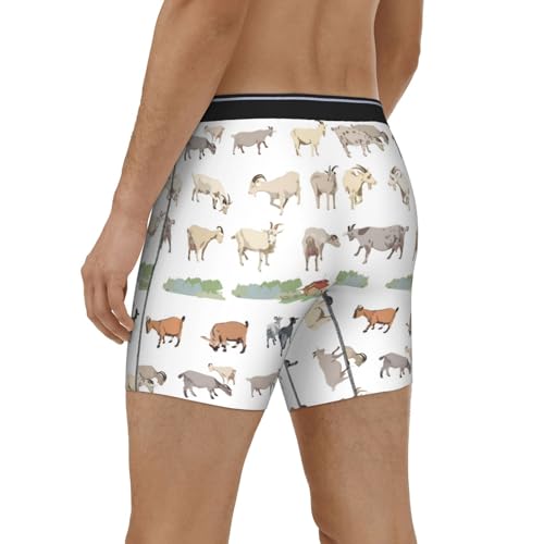Painted Cute Goat Mens Extended Underwear Length Boxer Briefs Comfort Breathable Underwear For Men4