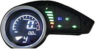 VOIV Motorcycle Odometer Universal Digital Motorcycle Odometer LCD Meter Speedometer Tachometer Gauges with Night Light