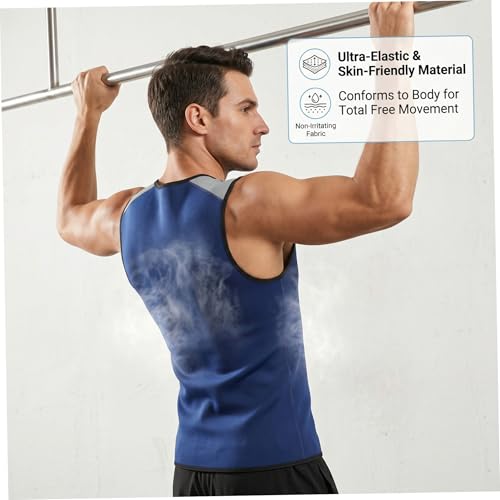 Camiseta sin mangas para hombre, chaleco térmico con capucha para snorkeling y surf, traje húmedo para buceo, kayak, paddleboarding, azul marino miniatura 3