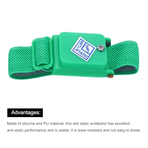 Image of MECCANIXITY 2pcs Anti Static Wrist Strap, ESD Antistatic Bracelet Adjustable Cordless with Spare Bracelet for Computer Electronics Repair Green