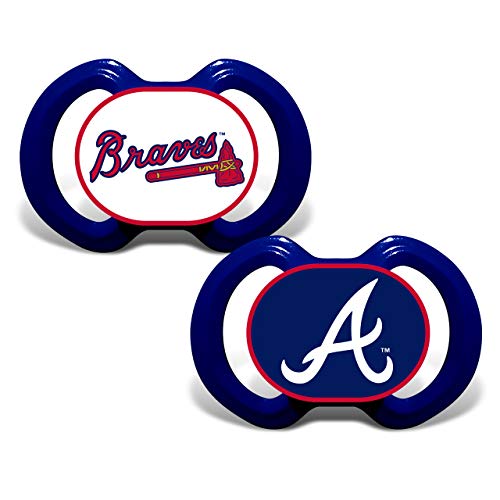 Image of Baby Fanatic Atlanta Braves Pacifier 2-Pack, Multi, One Size (ATB2000)