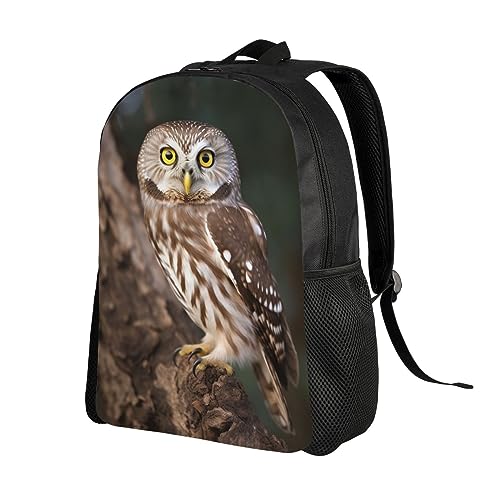 Mochila Casual Impermeable con Estampado de Búho Negra miniatura 2