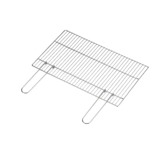 Griglia per Barbecue in Acciaio Cromato, 67x40 cm, Manici Richiudibili, Regolabile per Barbecue a Muratura e Portatili