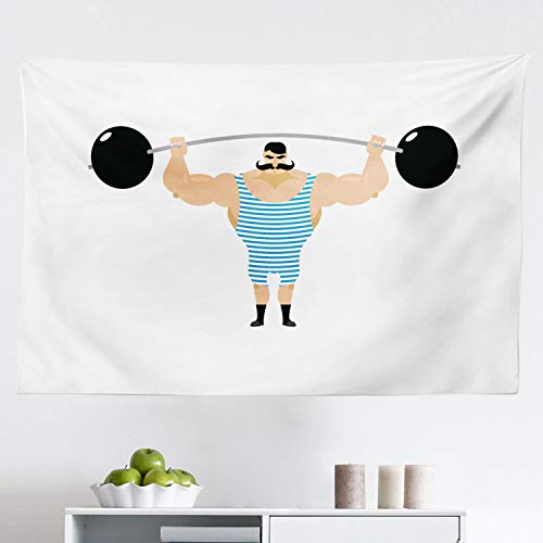 Ambesonne Circus Bodybuilder Tapestry 45"x30" Wall Decor