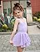 Zaclotre Dance Leotard for Girls Toddler Sleeveless Hollow Back Ballet Dress Outfit with Removable Skirt Combo Lilac