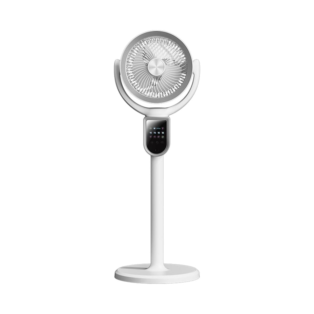 Ventilateur sur Pied Silencieux et Puissant avec Télécommande pour Chambre, 4800 mAh Rechargeable, 4 Vitesses Réglable, Oscillation Automatique, Minuterie 9, Couvrant Jusqu'à 28 m²