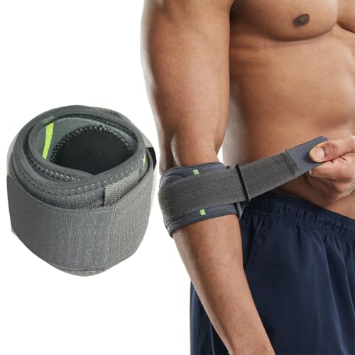 JUGUTA Tutore Epicondilite Gomito Per Donna E Uomo, Gomitiera Per Epicondilite Con Cuscino D'Aria 3D,Fascia Epicondilite Gomito Per Alleviare Dolore Tendinite E Lesioni(Grigio Scuro)