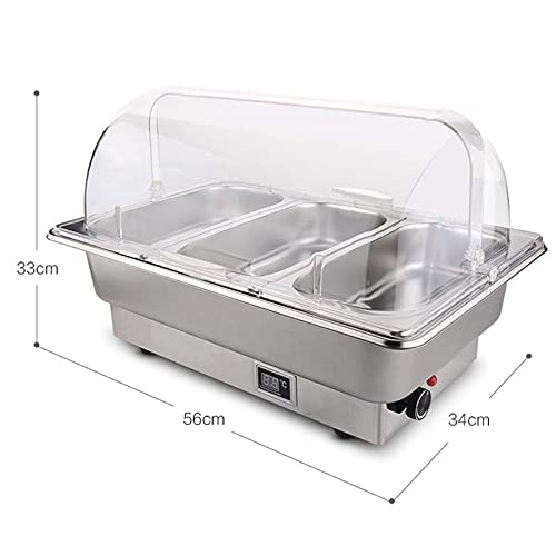 ksamwjf Buffet Warmhaltetablett, Chafing Dish Hochwertiger Edelstahl Chafer Komplettset Buffetwärmer, Elektrische… – Bild 4