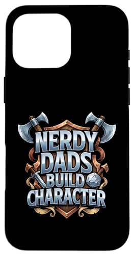 Nerdy Dads Build Character Funny RPG Dice Tabletop Gamer �X�}�z�P�[�X iPhone 16 Pro Max �p