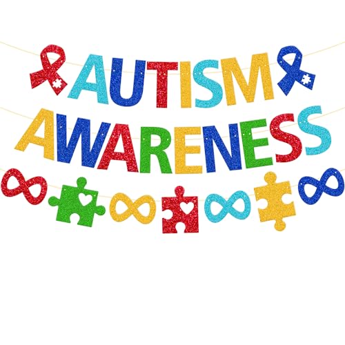 Autism Awareness Banner Puzzle Piece Decoration Love Needs No Words