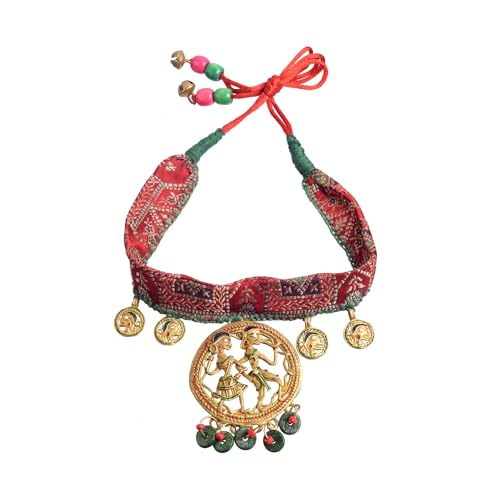 Image of AAKRITI ART CREATIONS Royal Empress Handcrafted Tribal Dhokra Necklace & Choker Collection | Queen-Inspired Artisan Brass Statement Jewelry | Ethnic, Regal & Elegant Necklaces for Women