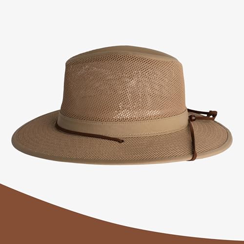 Image of Henschel Hats Original Aussie Breezer - Wide-Brim Sun Hat for Men with Adjustable Chin Cord | Perfect Men's Summer Hat