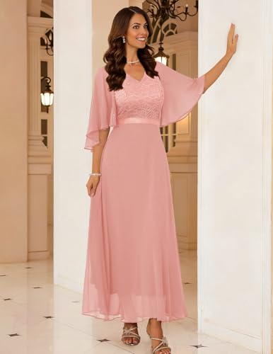 Image of DRESSTELLS Wedding Guest Maxi Dress Mother of Bride 2026 Fall Evening Gown