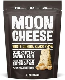 Moon Cheese Bites Bundle, Cheddar, White Cheddar, Gouda & Get Pepper Jacked, 2-Ounce, 12-Pack, Lunch or Snack