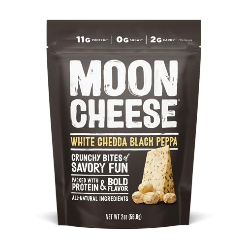 Moon Cheese Bites Bundle, Cheddar, White Cheddar, Gouda & Get Pepper Jacked, 2-Ounce, 12-Pack, Lunch or Snack