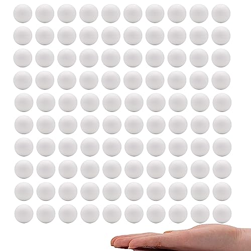 Crafare 1 Inch Mini Craft Foam Balls White Smooth Polystyrene Foam Balls Small for Art Household School Projects Party Decoration 100 Pack