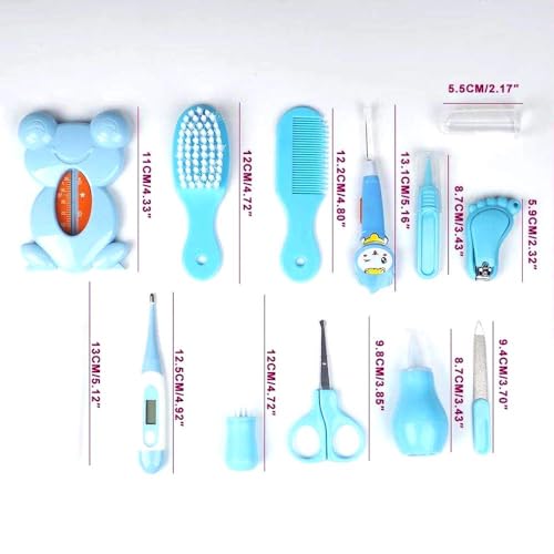 ZELINYE Baby Grooming kit Set Infant Baby Grooming Tools Newborn Manicure Set Baby Healthcare Nail Clippers Hairbrush Tool Set(13PCS)